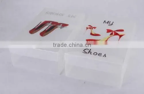Clear Plastic PP Foldable Storage Shoe Box With Nice Printing photo-2