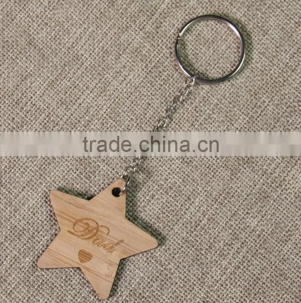Custom Bamboo Wood Laser Engraved Keyring With Logo photo-6