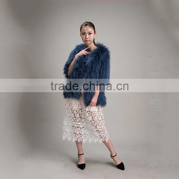 Myfur Lake Green Winter Genuine Raccoon Fur Coat For Women photo-2