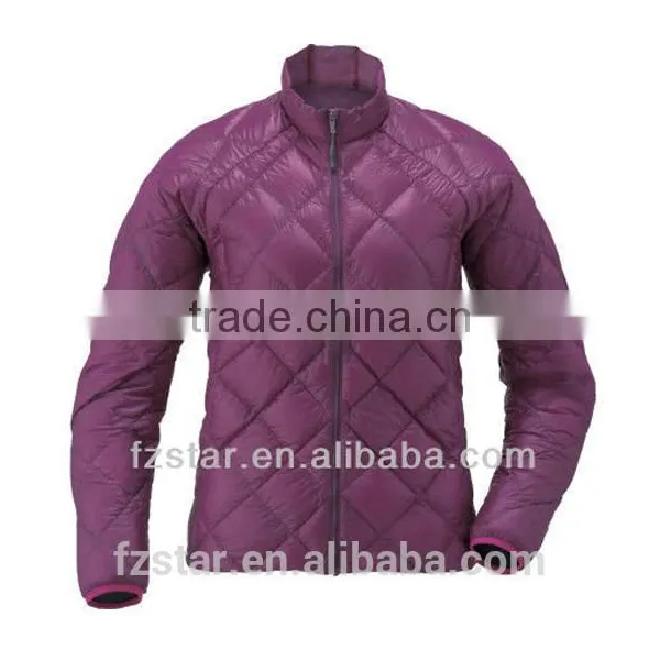 Woman 100% Nylon Goose Down Diamond Jacket photo-3