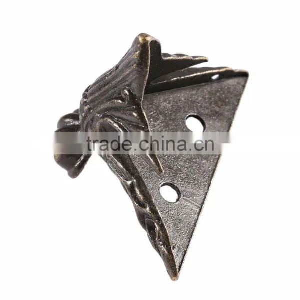 Zinc Alloy Retro Antique Bronze Jewelry Chest Wood Box Decorative Feet Leg Corner Support 4 Pcs 4.2x3cm Furniture Accessories photo-4