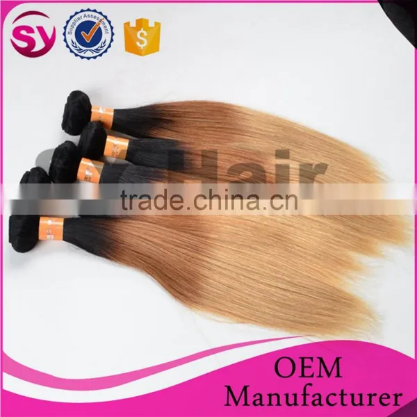 Black Rose Straight Colored Brazilian Ombre Weave Hair, Wholesale Three Tone Ombre Colored Human Hair Extension photo-6