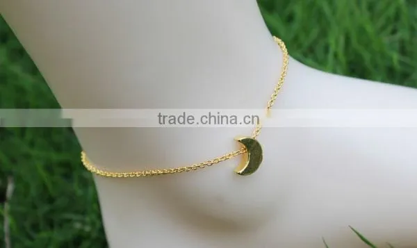 Sexy Women Gold Silver Moon Pendant Ankle Chain Foot Chain Anklets photo-3