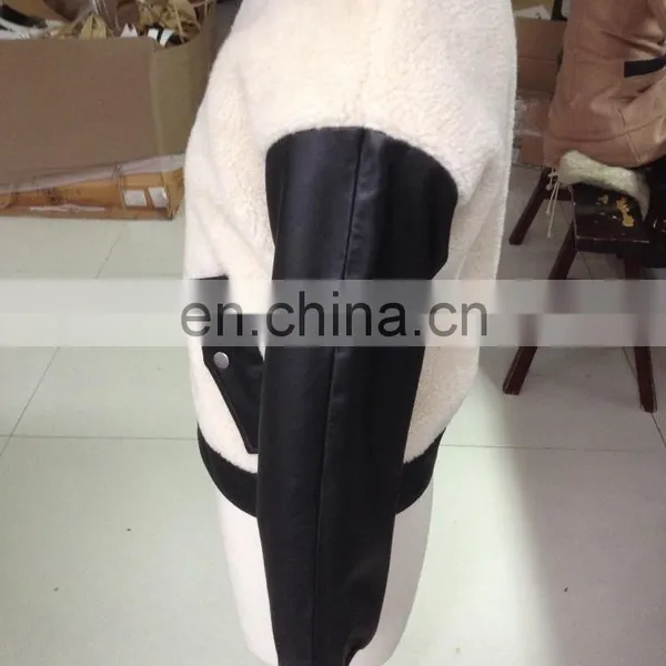 Ladies 2015 Newstyle Fake Fur Jacket With Sheep Leather Sleeve photo-3