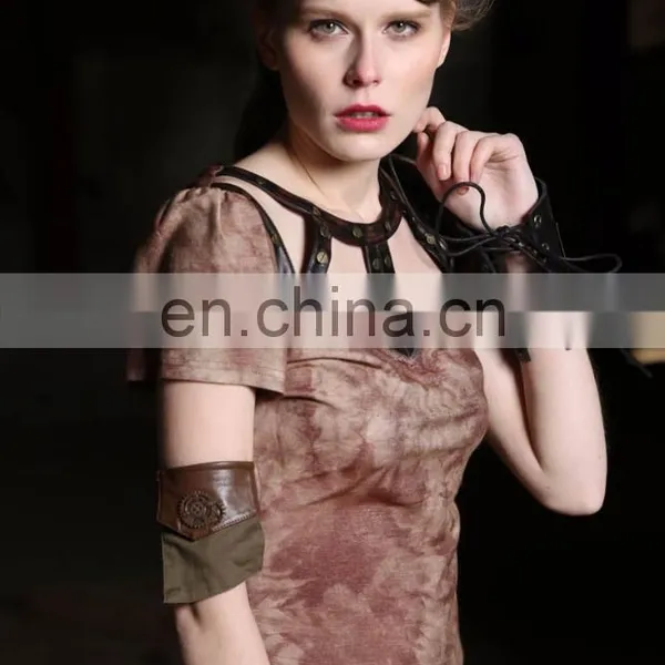 Steampunk Women's Open Chest Short Sleeve Top by RQBL photo-4