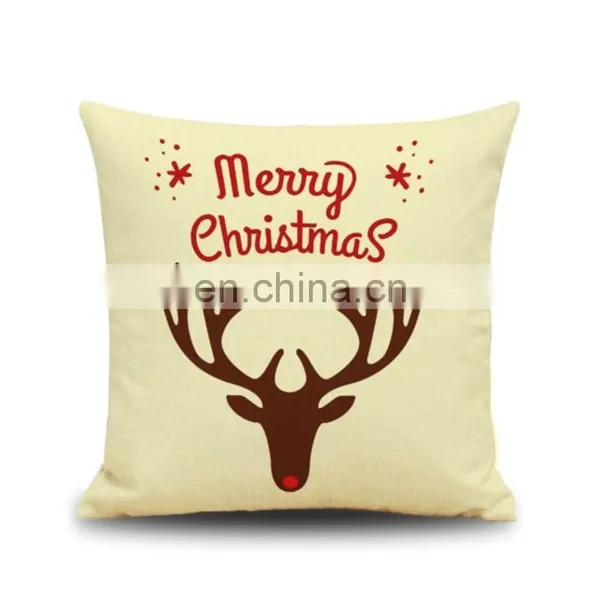 Wholesale Cotton Linen Throw Pillow Cover Christmas Home Decoration Pillowcase Soft 45x45 Square Cushion Covers photo-3