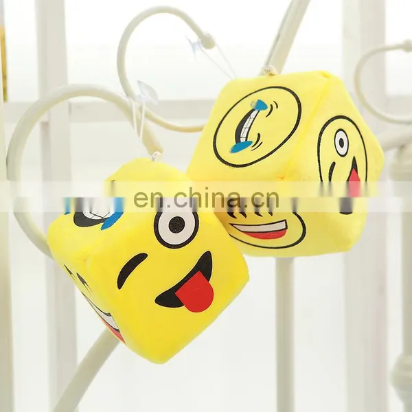 Emoji Smiley Emoticon Yellow Funny Expression Plush Dice Car Ornaments Pendant Soft Toy photo-3