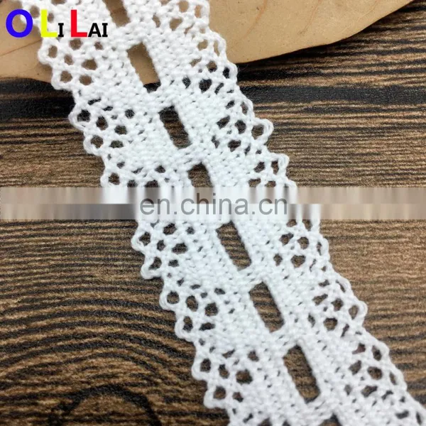 OLCT1944 2.5cm Fashion African White Cotton Crochet Guipure Lace for Ladies Dress photo-3