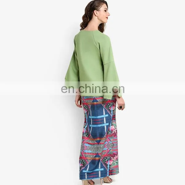 Digital Printing and Embroidery Women Islamic Baju Kurung Clothing photo-3