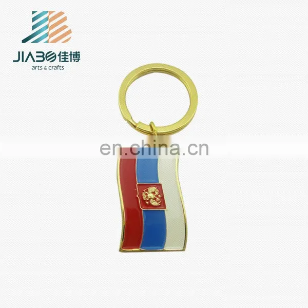 Promotional Flag Shaped Custom Gold Plating Keychain photo-2