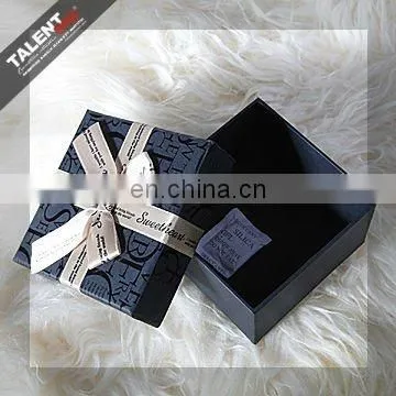 Custom Classic Black Art Paper Luxury Gift Box With Bowknot photo-2