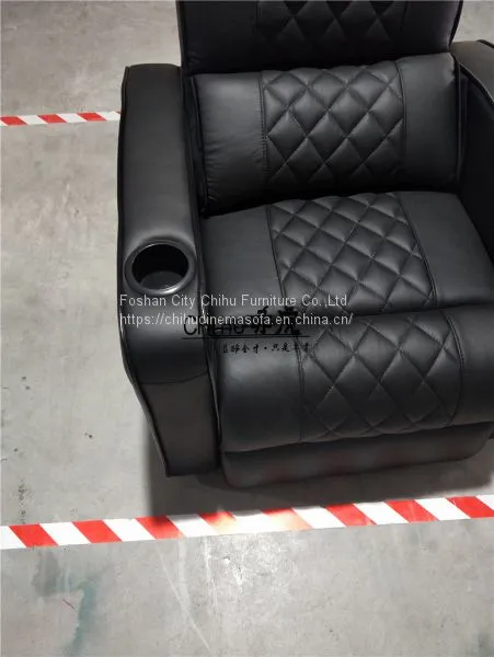 Black Leather Power Recliner Single Chair,home Theater Seating With Cupholder photo-5