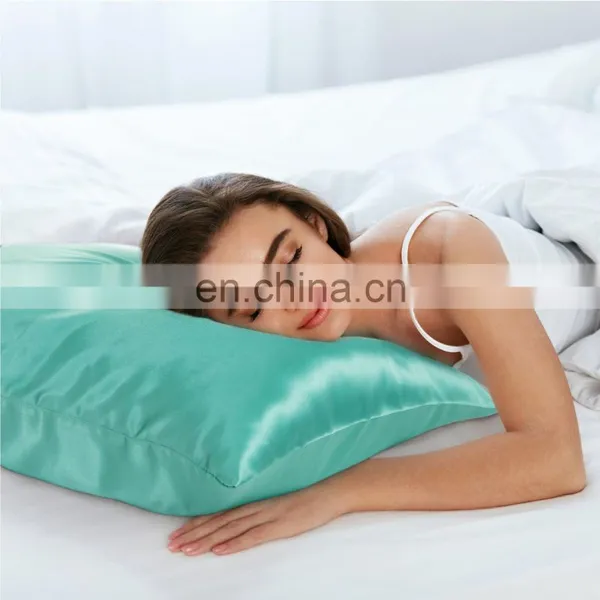 Low MOQ Polyester Durable Silky Smooth Decorative Satin Silk Pillowcase Set For Hair Skin photo-5