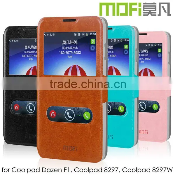 MOFi Case Celular Leather Flip Dot View Cover for Coolpad Dazen F1, Mobile Handset Coque Back Housing for Coolpad 8297 photo-2