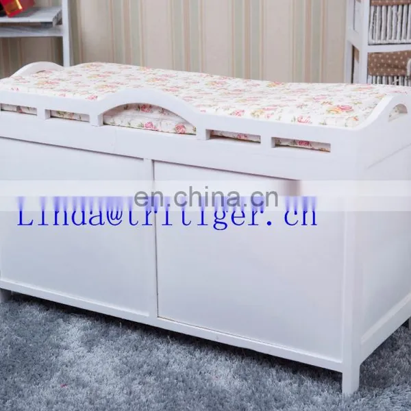 Wooden Shoe Storage Bench Stools Chest Cabinet With Cushions Seat Ottomans photo-2