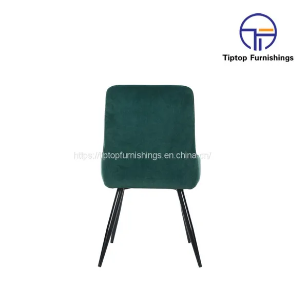 Tiptop Hot Sale New Design Luxury Green Linen Fabric Beach Wood Legs Leisure Chair For Dininig photo-5