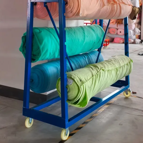 Industrial Steel Frame Textile Sorting Trolley With Reinforced Fabric Rails photo-3