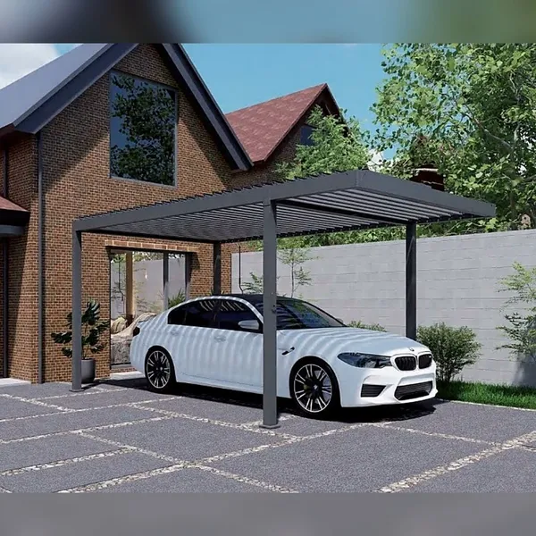 ALUX 3 × 5 m Manual Steel Louvered Carport for Residential and Commercial Parking