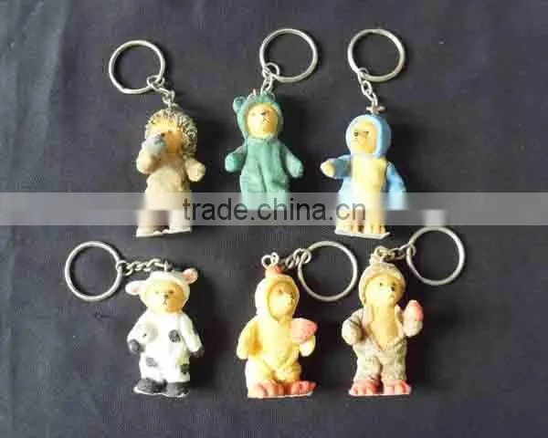 Hot Sale Gift Resin Beautiful Custom Souvenir Animal Keyring With Metal photo-2