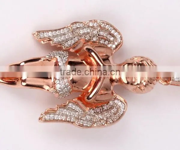 2015 Hot Sell Gold Diamond Angel Meaningful Pendant Necklace photo-4