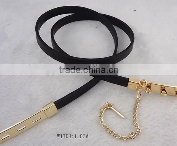 Long Size Gold Color Buckle PU Belt --- E1537 photo-2