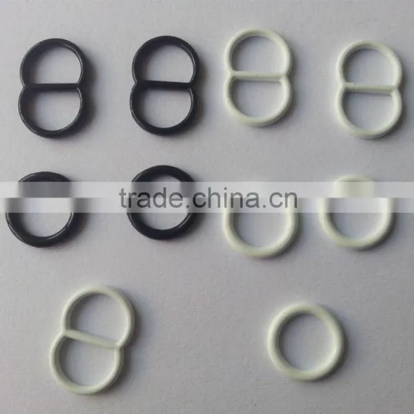 8mm Zinc Alloy Material Slider N Ring in Sprayed White/black Color For Bra and Swimming Wear -- M1767 photo-2