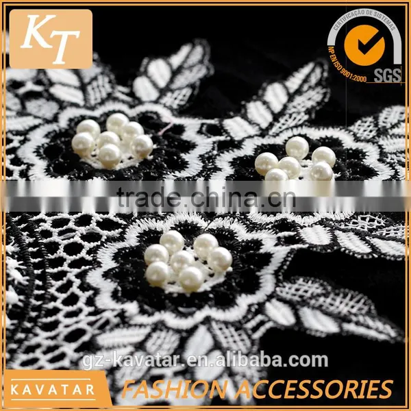 Popular Design Pearl Beaded Embroidery Design Collar for Lady Dress photo-2