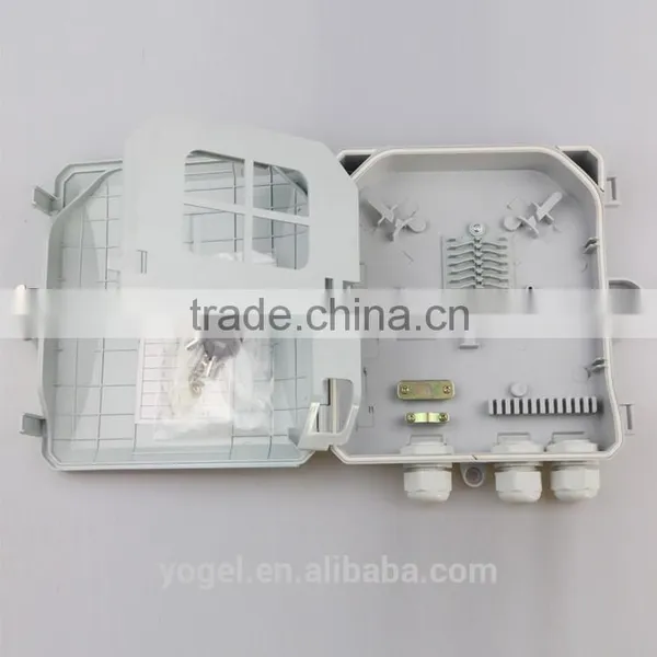 Waterproof Simplex Metal 4 / 8 / 12 / 16 / 24 / 48 Cores Fiber Optic Termination Box Plastic photo-5