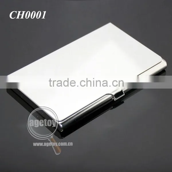 High Polished Mirror Effect Stainless Steel Blank Silver Metal Credit Card Holder photo-6