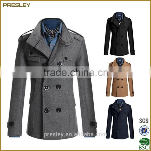 Elegant Men Button Fancy Quality Long Coat Wholesale Men Coats/jacket photo-2