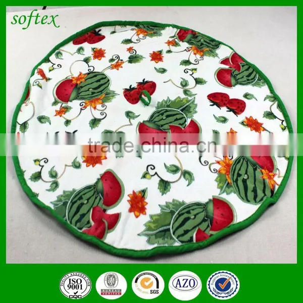 China Supply Round Type Printing Cotton Kitchen Towel With Ties photo-2