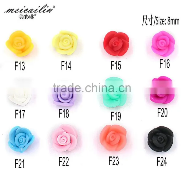 6mm Colorful Resin Flower Polymer Clay Fower for Nail Art Phone DIY Decoration photo-3