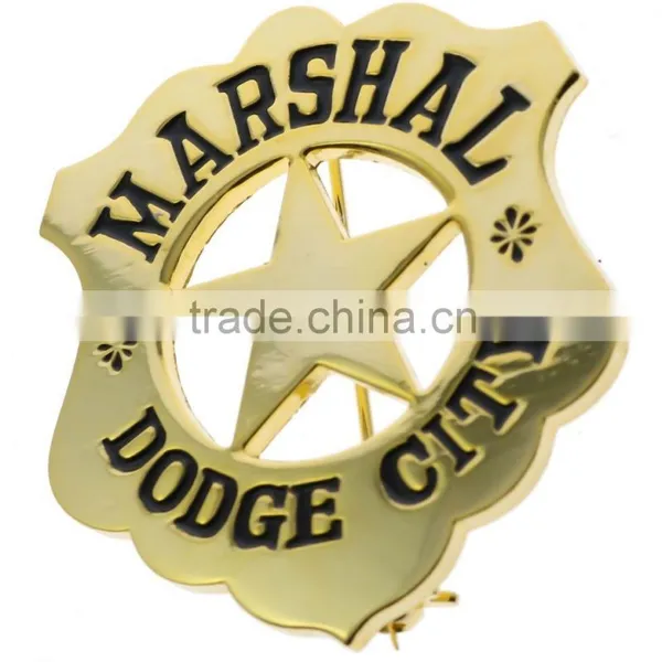 Low Price Cheap Gold Badge Custom Metal Badge photo-3