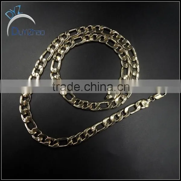 Latest Hip Hop Plated Gold Figaro Chains Necklace photo-2