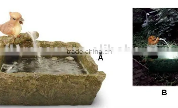 Ceramic outdoor garden solar bird water fountain