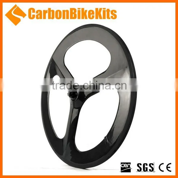 CarbonBikeKits High Quality Carbon Clincher 3 Spokes Wheel 3SW-C photo-2