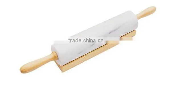 Marble Stone Rolling Pin, White Marble Rolling Pin, Stone Rolling Pin With Wooden Handle, Marble Rolling Pin With Stand