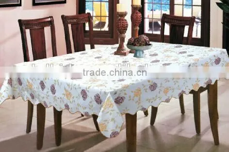 Beautiful Flower Printed Square Vinyl Table Cloth photo-4