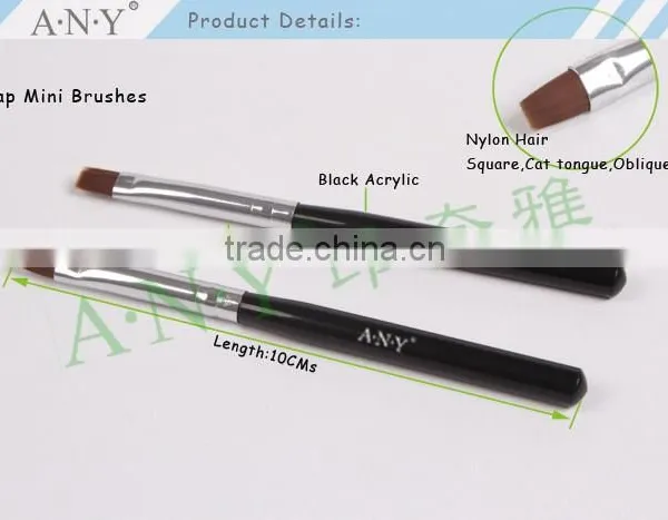 ANY Nail Art School Using Black Acrylic Handle Mini UV Gel Brush Cheap Price photo-2