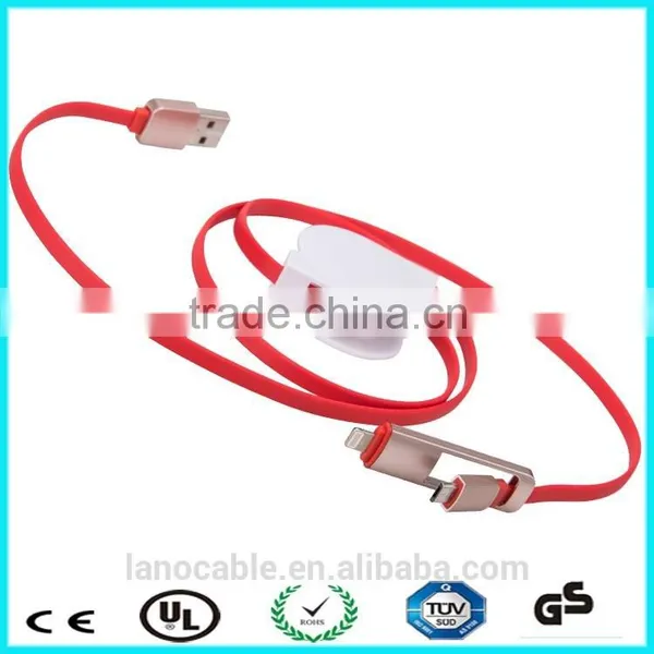 Logo Custom 2 in 1 Retractable USB Charging Cable photo-2
