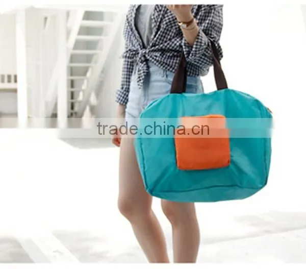 Custom Fashionable Nylon Folding Sling Shoulder Shopping Storage Bag photo-3