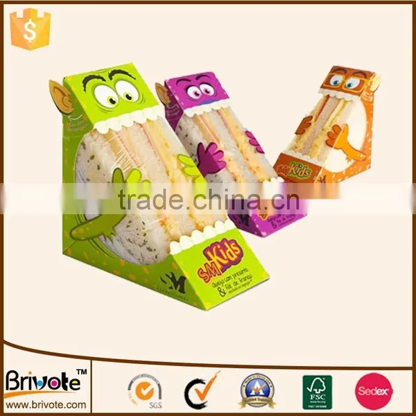 Recycled Brown Kraft Paper Food Box OEM Triangle Sandwich/cake Box photo-4