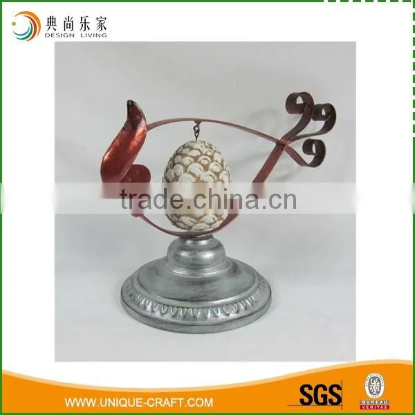 Red Metal Birds And Ceramic Pinecone Table Home Decoration