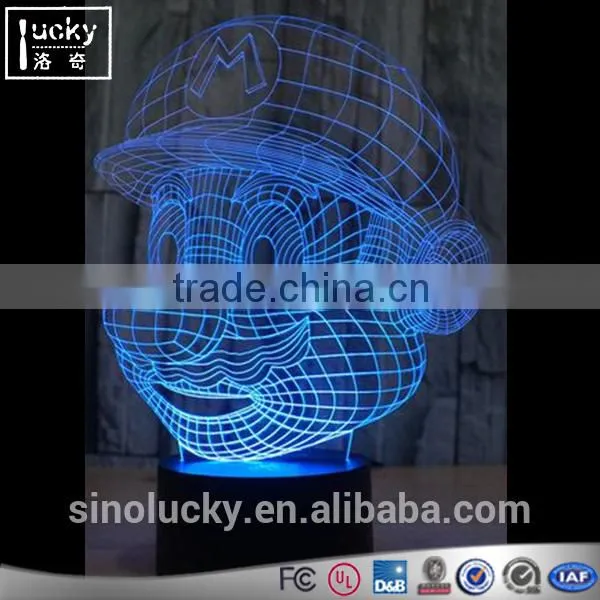 Hot Selling 3D Effect LED Mario Night Light photo-3