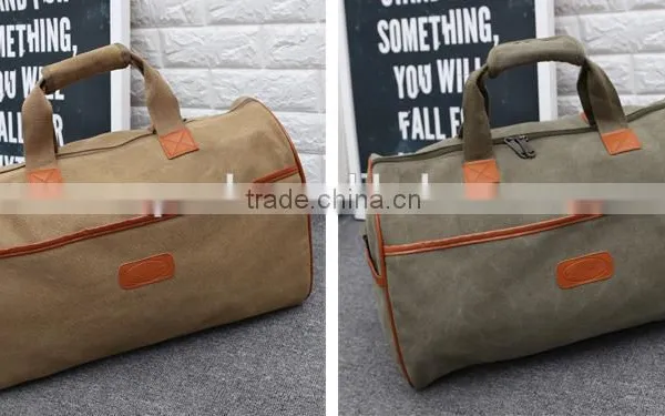 Customize Fashion Men's Vintage Canvas Duffle Shoulder Bags Handbag Travel Gym Sports Bags photo-5