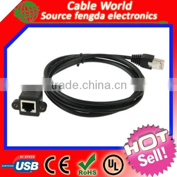 2015 NEW Cat5e RJ45 Male to Female Panel Mount Ethernet Network Cable With M3 Screw photo-2
