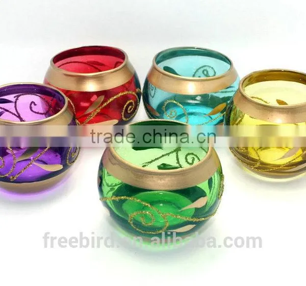 Glass Tea Light Holder,ball Shaped Vase ,votive Candle Holder photo-6