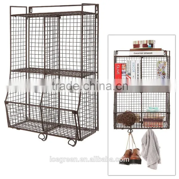 Wall Mounted Collapsible Metal Wire Mesh Storage Basket photo-4