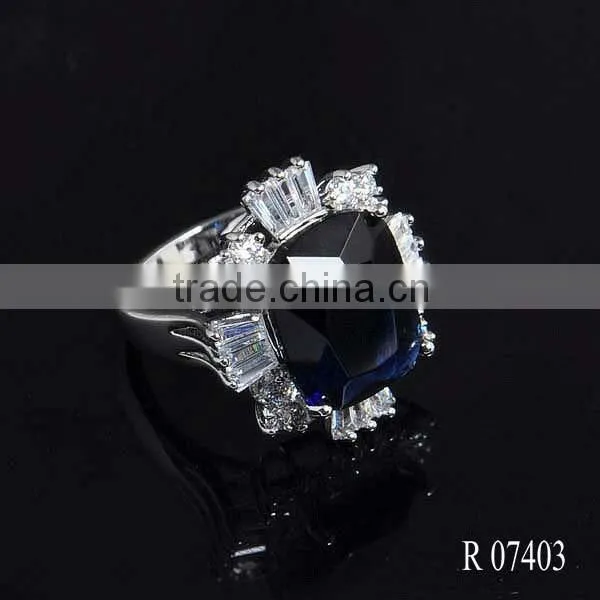Irregular Blue Glass Stone Rhodium Jewelry Set From Jewelry Factory photo-4