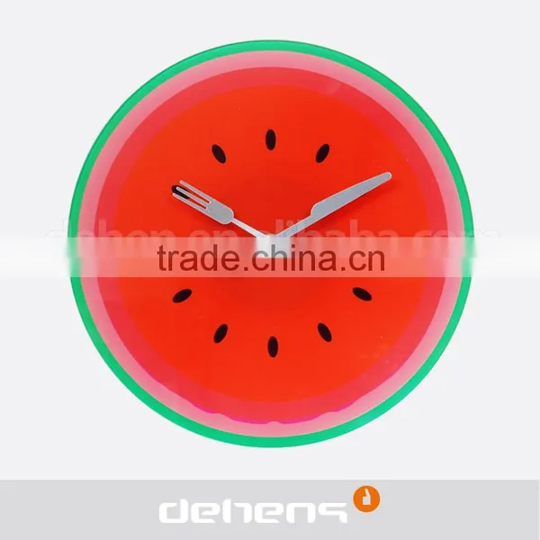 DEHENG 12''kitchen Clock With Knife and Fork Glass Wall Clock photo-3